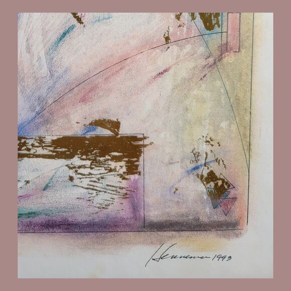 Vintage 1993 Modern Abstract Painting "Alta Vista" by Katherine Henneman - Picture 3 of 5